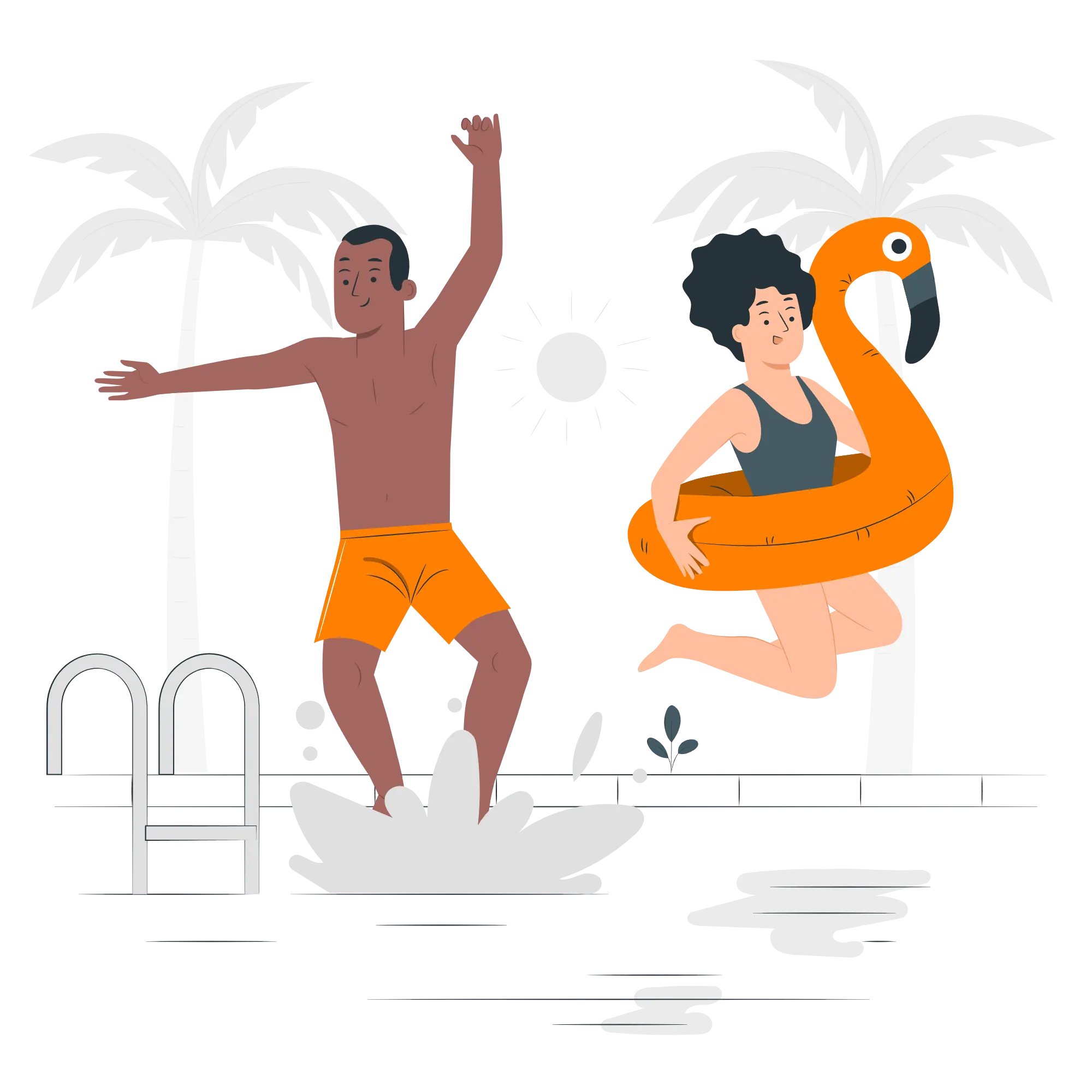 Jumping into the pool-pana